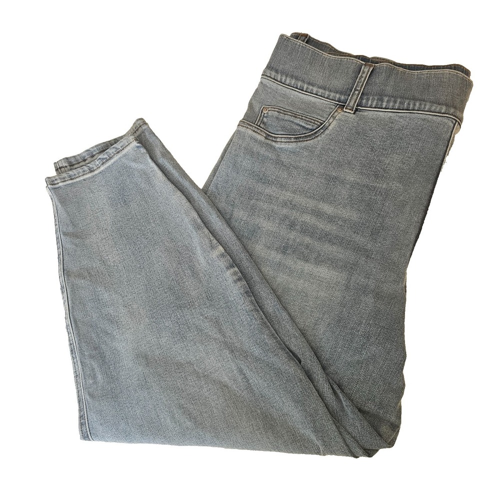 SPANX Jeans 3X Petite Ankle Skinny Pull On Light Wash Stretch Denim NWT Y2K - Picture 4 of 13